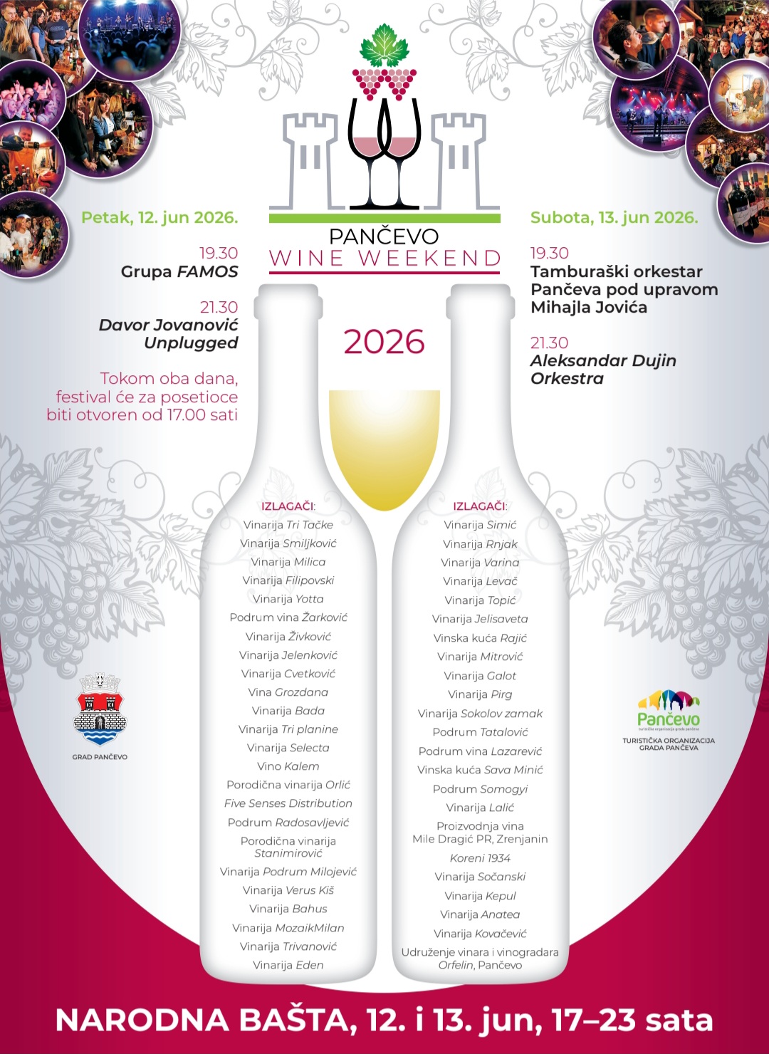 Pančevo Wine Weekend 2026 u Narodnoj bašti